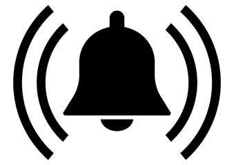 gz368 GrafikZeichnung - german: Glocke / Glöckchen / Alarmgsynbol - english - bell (alarm bell) - simple template - DIN A3, A4 xxl g7308