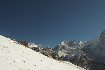 snow covered mountains