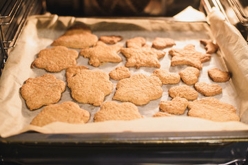baking homemade cookies in the kitchen