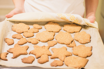 baking homemade cookies in the kitchen