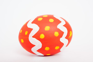 Beautiful Easter Red egg color isolate on white