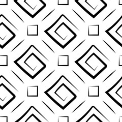 Geometric seamless pattern. Black and white background - 254127543