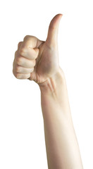 The hand of a young woman