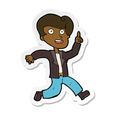 sticker of a cartoon man with great idea