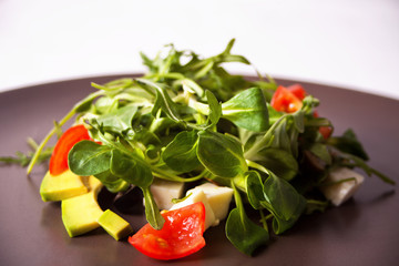 Fresh mixed vegetables salad in a plate