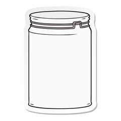 sticker of a cartoon empty glass jar