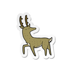sticker of a cartoon stag