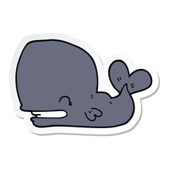 sticker of a cartoon whale