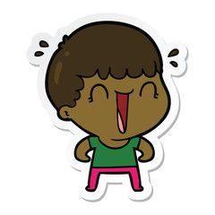 sticker of a laughing cartoon man