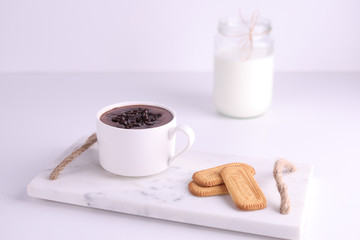 Hot Chocolate Biscuits on White Background
