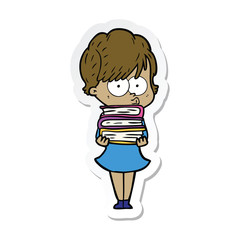 sticker of a cartoon woman
