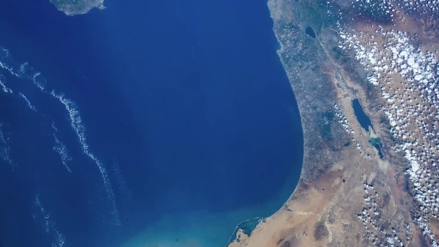 Time lapse of earth revolving viewing from NASA International Space Station (ISS) Cyprus - Palestine -Israel Middle East countries- images courtesy of NASA.