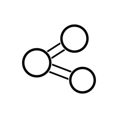 Molecule icon isolated. Atom or ion symbol.