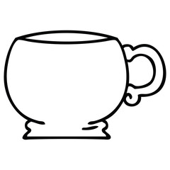 quirky line drawing cartoon mug