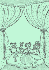 toys in the children's room. illustration for children's books. hand-drawn vector illustration