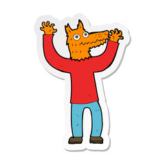sticker of a cartoon fox man