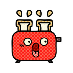 comic book style cartoon of a toaster