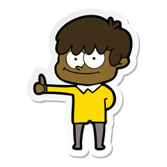 sticker of a happy cartoon man