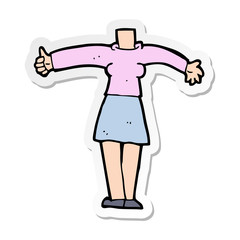 sticker of a cartoon female body