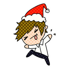 christmas cartoon of kawaii boy