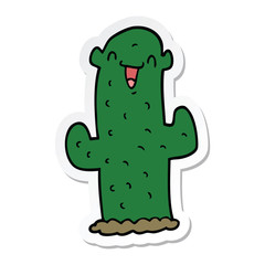 sticker of a cartoon cactus