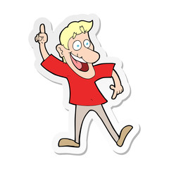 sticker of a cartoon man with great idea
