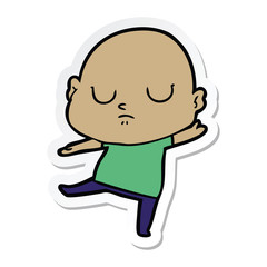 sticker of a cartoon bald man