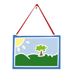 cartoon doodle of a picture in frame