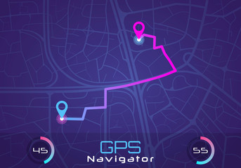 GPS navigation.  Vector.