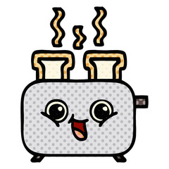 comic book style cartoon of a toaster