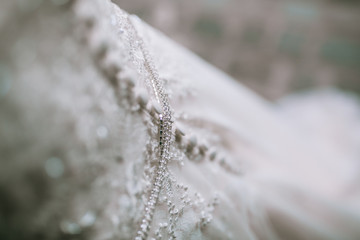 Braut und Bräutigam Details Schuhe, Kleid und Flossen