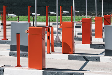 Fototapeta na wymiar parking security barrier gate.