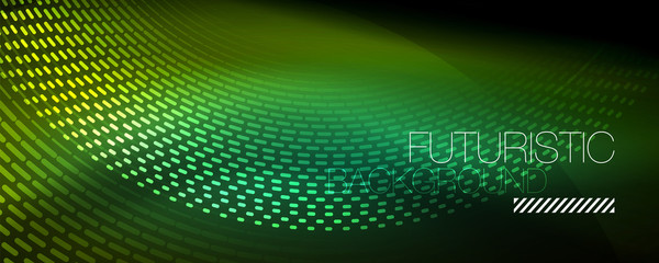 Obraz premium Digital flowing wave particles abstract background, vector smoke effect design
