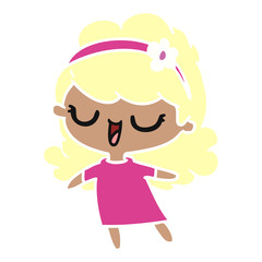 cartoon of cute kawaii girl
