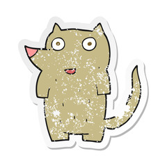 retro distressed sticker of a cartoon dog