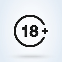 18 plus icon in trendy flat style isolated on background. vector 18 plus