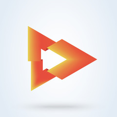 play media sign logo icon vector template. Abstract Play button