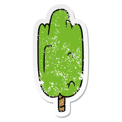 distressed sticker cartoon doodle single green tree