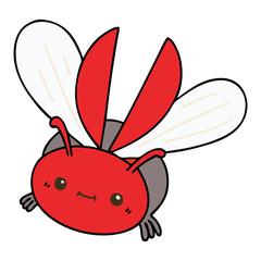 quirky hand drawn cartoon flying beetle