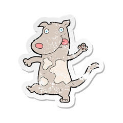 Obraz na płótnie Canvas retro distressed sticker of a cartoon happy dog