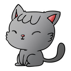 gradient cartoon of cute kawaii cat