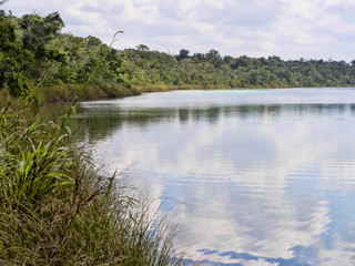 Laguna Lachua lies in the middle of the forest, Guatemala