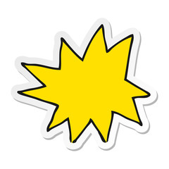 sticker of a cartoon explosion symbol