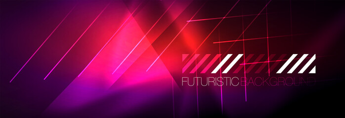 Shiny glowing lights neon color design background