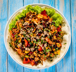 Kebab - grilled meat and vegetables