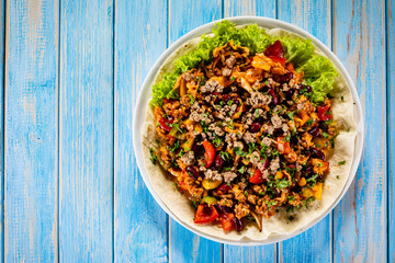 Kebab - grilled meat and vegetables