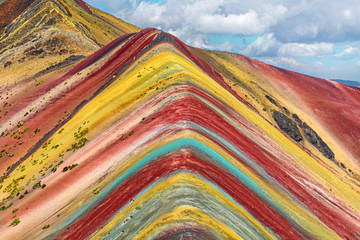 Region Cuzco, Peru. Rainbow Mountain (Berg der sieben Farben).