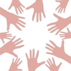 Hands symbolizing a team or teamwork