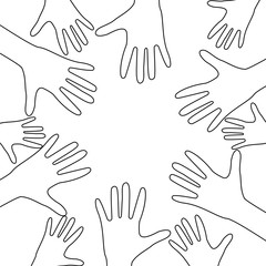 Hands symbolizing a team or teamwork