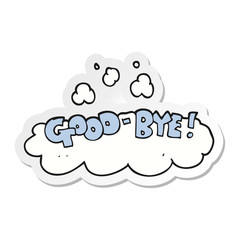 sticker of a cartoon good-bye symbol
